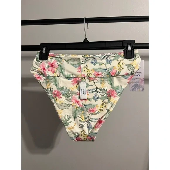 LoveShackFancy X Hurley Hawaiin Hibiscus Cheeky High Waist Bottom Size S&M NWT - Picture 14 of 15